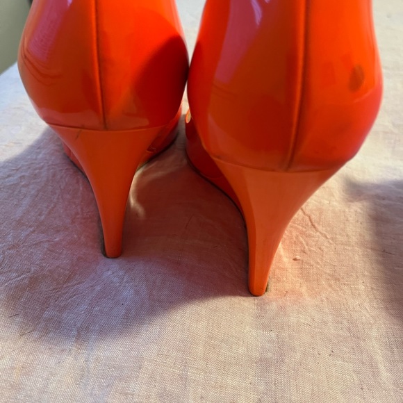 Jimmy Choo neon orange thin wedges. - Picture 11 of 12